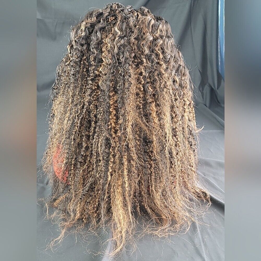 Braided wigs 100% handmade, short afro wig, stunning , colored wig, box… - Picture 14 of 15